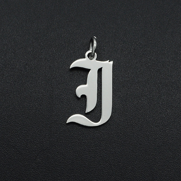 

PandaHall 304 Stainless Steel Pendants, with Jump Ring, Old English, Letter, Laser Cut, Stainless Steel Color, Letter.I, 17x9x1mm, Hole: 3mm...