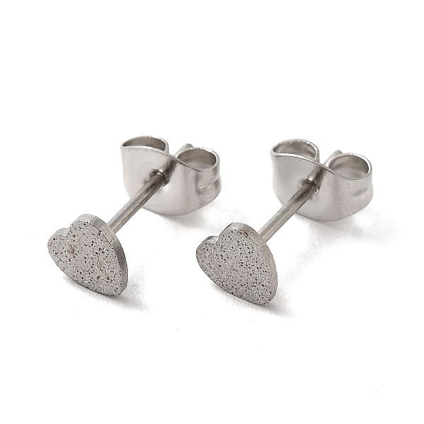 

PandaHall 304 Stainless Steel Haart Stud Earrings for Women, Stainless Steel Color, 5x5mm, Pin: 0.8mm 304 Stainless Steel Heart