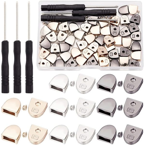 3 Sets 3 Colors Iron No Tie Shoe Lace Tip Decoration Kits