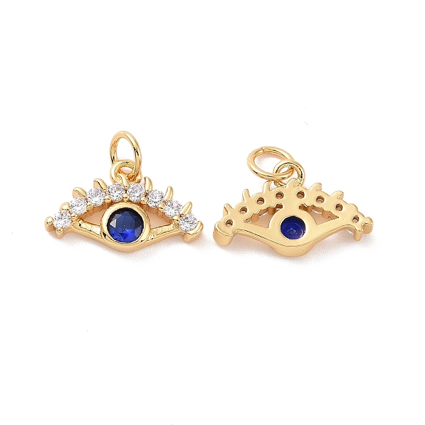 

PandaHall Eye Brass Micro Pave Cubic Zirconia Charms, with Jump Rings, Cadmium Free & Nickel Free & Lead Free, Real 18K Gold Plated...