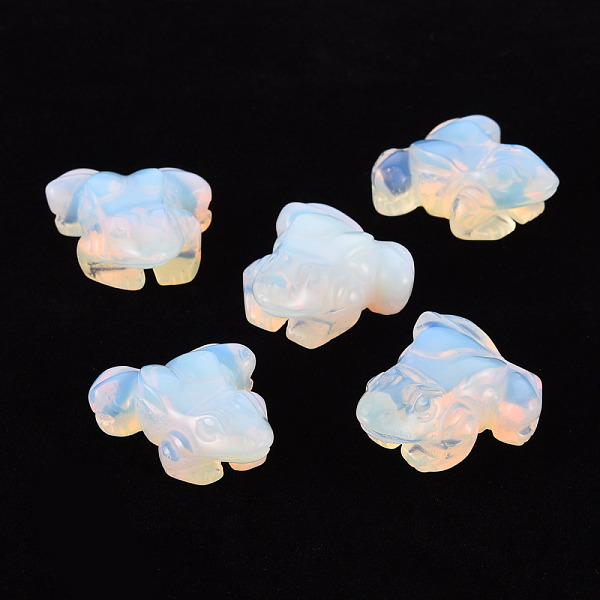 

PandaHall Opalite Display Decorations, Frog, 35~38x30~33x15~17.5mm Opalite Frog