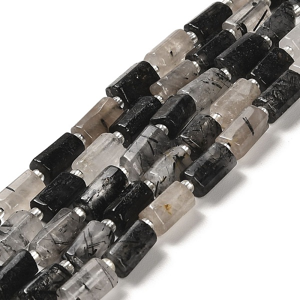 

PandaHall Natural Black Rutilated Quartz Beads Strands, with Seed Beads, Faceted, Column, 8.5~11x5.5~6.5mm, Hole: 1mm, about 14~15pcs/strand...