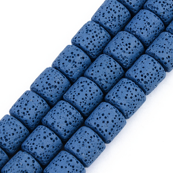 

PandaHall Synthetic Lava Rock Beads Strands, Dyed, Column, Blue, 10x10mm, Hole: 2mm, about 39pcs/strand, 15.35 inch(39cm) Lava Rock Column...