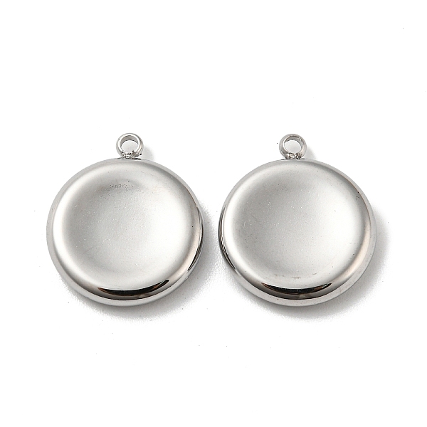 

PandaHall 304 Stainless Steel Pendants, Flat Round Charms, Stainless Steel Color, 16x14x3mm, Hole: 1.4mm 304 Stainless Steel Flat Round