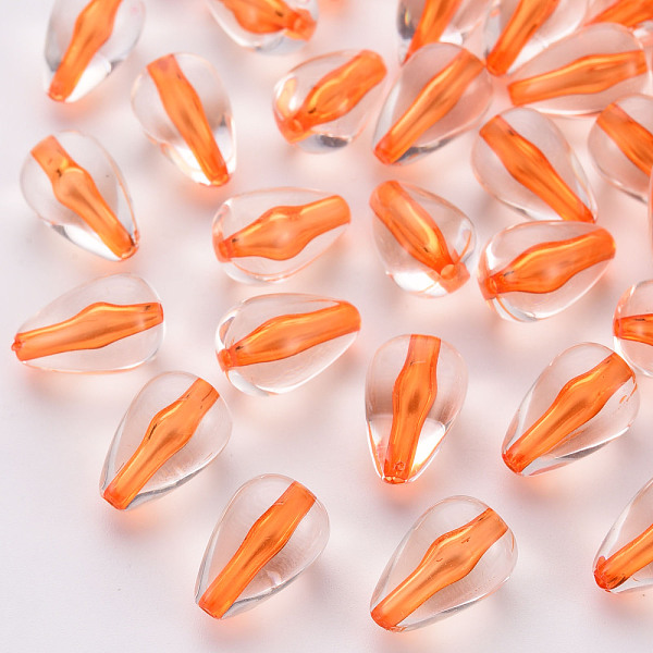 

PandaHall Transparent Acrylic Beads, Teardrop, Orange, 14.5x9.5mm, Hole: 1.6mm, about 600pcs/500g Acrylic Teardrop Orange