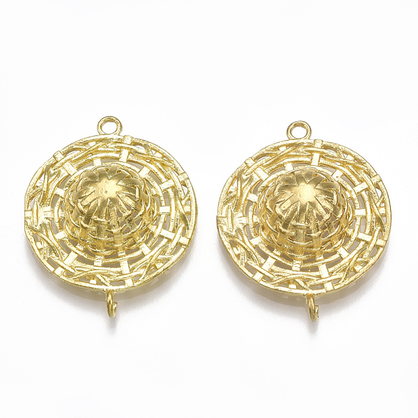 

PandaHall Brass Links connectors, Nickel Free, Straw Hat, Raw(Unplated), 28x22x7mm, Hole: 1.5mm Brass Hat