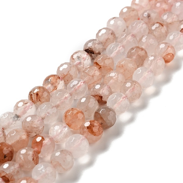 

PandaHall Natural Hematoid Quartz/Ferruginous Quartz Beads Strands, Fire Quartz, Faceted(128 Facets), Round, 8.5mm, Hole: 1mm, about...