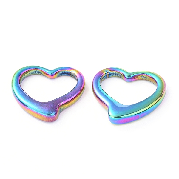 

PandaHall Ion Plating(IP) Stainless Steel Linking Rings, Heart, Rainbow Color, 24x23.5x4.3mm, Hole: 18x12.5mm Stainless Steel Heart