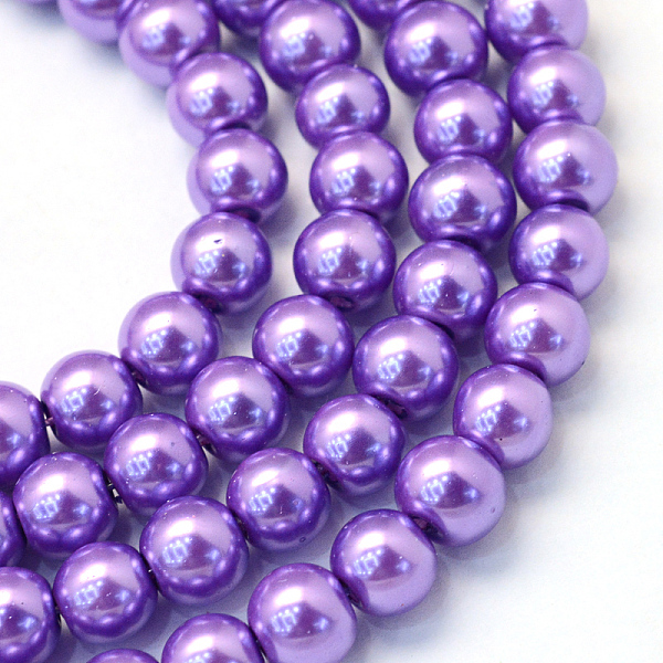 

PandaHall Baking Painted Pearlized Glass Pearl Round Bead Strands, Medium Purple, 4~5mm, Hole: 1mm, about 210pcs/strand, 31.4 inch Glass...