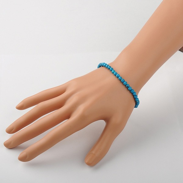 

PandaHall Synthetic Turquoise(Dyed) Stretch Bracelets, Synthetic Turquoise(Dyed), 60mm Synthetic Turquoise Blue