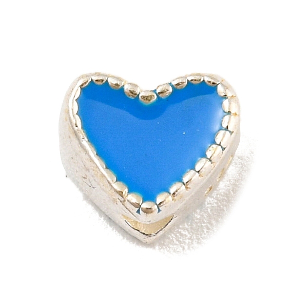

PandaHall Heart Shape Silver 925 Sterling Silver Beads, with Enamel, with S925 Stamp, Dodger Blue, 5.5x6.5x4mm, Hole: 1.2mm Sterling Silver...