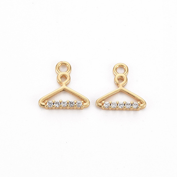 

PandaHall Brass Micro Pave Clear Cubic Zirconia Charms, Nickel Free, Coat Hanger, Real 18K Gold Plated, 9x8.5x1.5mm, Hole: 1.4mm Brass+Cubic...