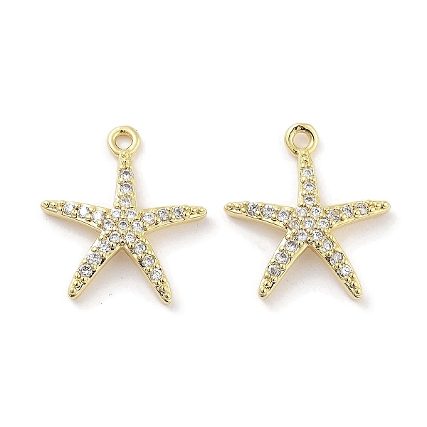 

PandaHall Brass Micro Pave Clear Cubic Zirconia Pendants, Starfish, Real 18K Gold Plated, 16x14x2mm, Hole: 1.2mm Brass+Cubic Zirconia...