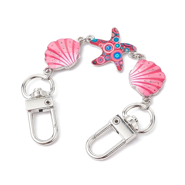 

PandaHall Ocean Theme Alloy Enamel Link Purse Strap Extenders, Shell & Starfish Purse Extension Chains with Swivel Clasp, Pale Violet Red...