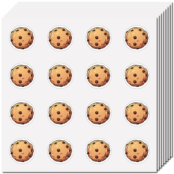 

PandaHall 8 Sheets Plastic Waterproof Self-Adhesive Picture Stickers, Round Dot Cartoon Decals for Kid's Art Craft, Food, 150x150mm, Sticker...