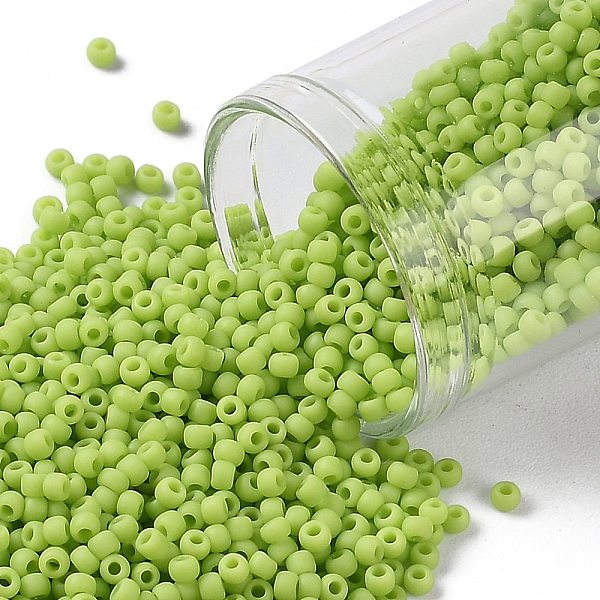

PandaHall TOHO Round Seed Beads, Japanese Seed Beads, (44F) Opaque Frost Sour Apple, 11/0, 2.2mm, Hole: 0.8mm, about 1110pcs/10g Glass Green