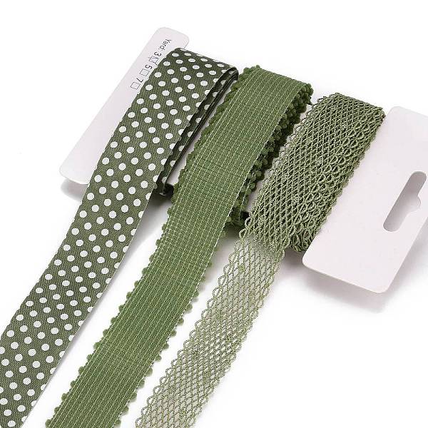 

PandaHall 9 Yards 3 Styles Polyester Ribbon, for DIY Handmade Craft, Hair Bowknots and Gift Decoration, Avocado Green Color Palette, Dark...