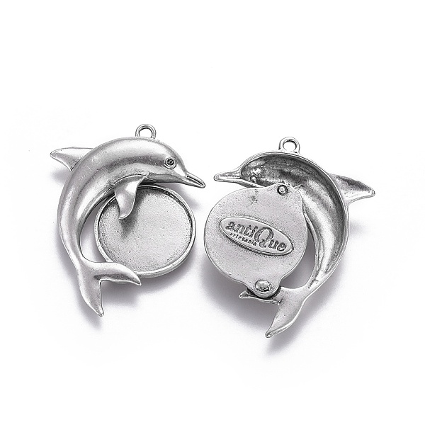 

PandaHall Tibetan Style Alloy Pendant Cabochon Settings, Ocean Theme, Lead Free & Nickel Free & Cadmium Free, Dolphin with Flat Round...