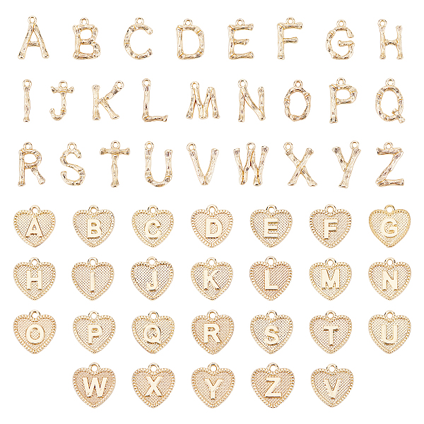 

PandaHall BENECREAT 2 Sets 2 Style 18K Gold Plated Alloy Letters Pendants, Alphabet A-Z Pendants Letter Charms for DIY Necklace Bracelet...