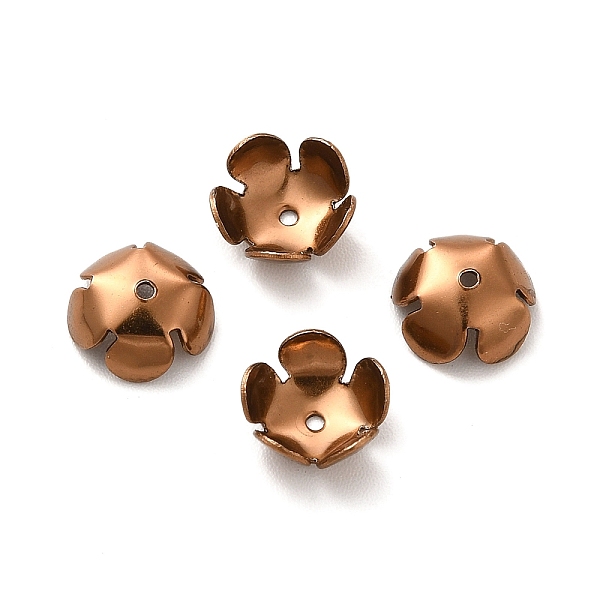 

PandaHall Ion Plating(IP) 304 Stainless Steel Bead Caps, Flower, 5-Petal, Coffee Golden, 8x8x3mm, Hole: 1mm 304 Stainless Steel