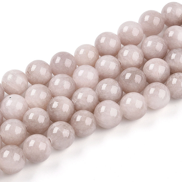 Chapelets de perles de pierres en jade jaune teinte