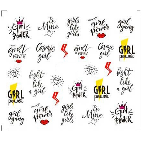 

PandaHall Nail Art Water Transfer Stickers Decals, For Nail Tips Decorations, Word Girl Power, Colorful, 6.125x5.3cm Paper Word