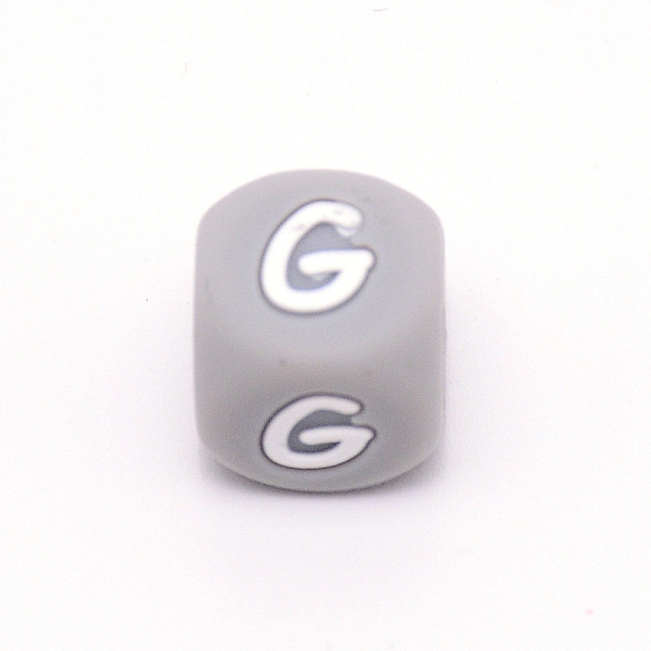 

PandaHall Silicone Alphabet Beads for Bracelet or Necklace Making, Letter Style, Gray Cube, Letter.G, 12x12x12mm, Hole: 3mm Silicone Letter...