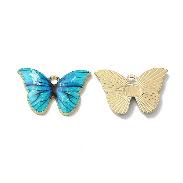 

PandaHall Rack Plating Alloy Charms, Nickel Free, Butterfly, Deep Sky Blue, 14.5x22x2.5mm, Hole: 1.8mm Alloy Butterfly