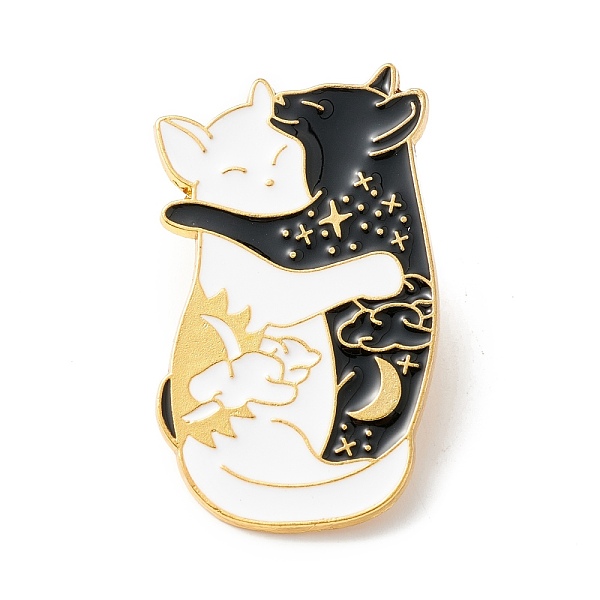 

PandaHall Hugging Cat Enamel Pin, Animal Alloy Brooch for Backpack Clothes, Golden, Black, 35.5x22x1mm Alloy+Enamel Black
