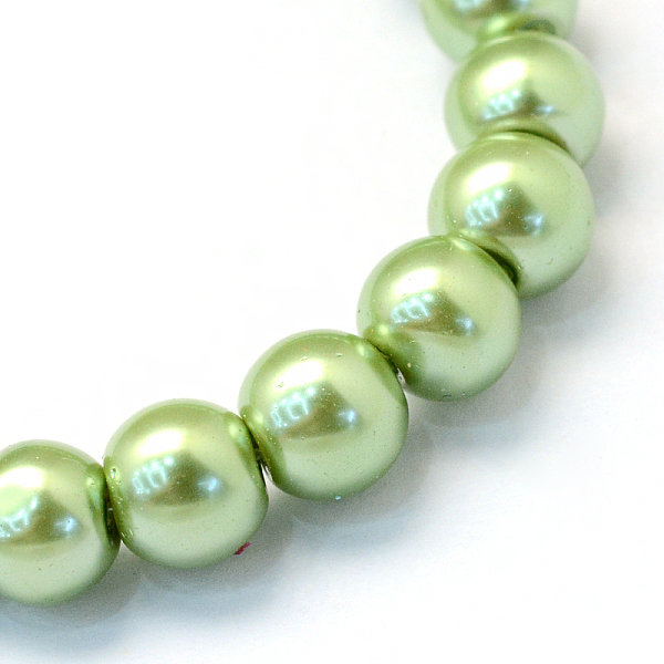 

PandaHall Baking Painted Pearlized Glass Pearl Round Bead Strands, Lime Green, 6~7mm, Hole: 1mm, about 145pcs/strand, 31.4 inch Glass Round...
