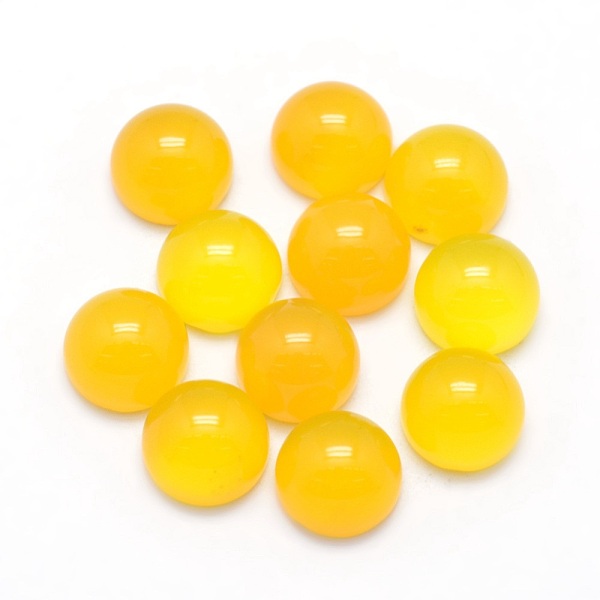 

PandaHall Natural Yellow Agate Cabochons, Half Round, 8x3.5~4mm Yellow Agate Half Round
