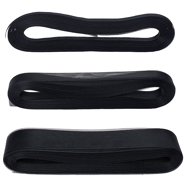 3 Rolls 3 Styles Polyester Gauze Ribbon