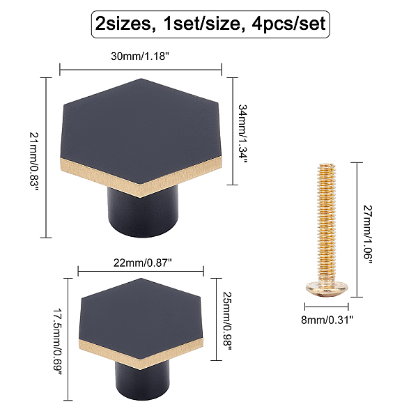 

PandaHall CHGCRAFT Brass Drawer Knobs, with Iron Screw, for Home, Cabinet, Cupboard and Dresser, Electrophoresis Black, 2sets/bag Brass