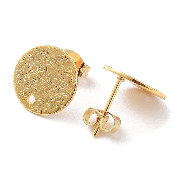 

PandaHall 201 Stainless Steel Flat Round Stud Earring Findings, with 304 Stainless Steel Pins, Golden, 12x0.8mm, Hole: 1.4mm, Pin: 0.7mm 304...