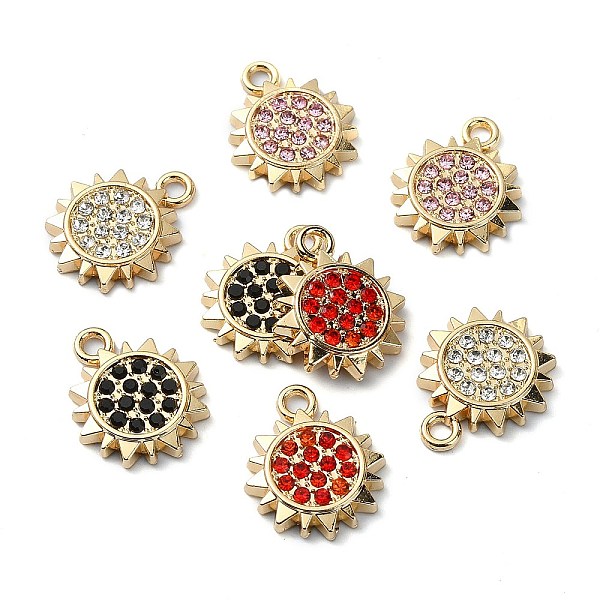 

PandaHall Golden Rack Plating Alloy Rhinestone Pendants, Nickel Free, Sun Charm, Mixed Color, 16x13x2.5mm, Hole: 1.5mm Alloy+Rhinestone Sun..., Multicolor