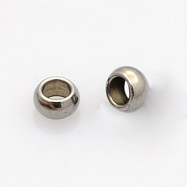

PandaHall Rondelle 304 Stainless Steel Bead Spacers, Stainless Steel Color, 3.5x1.3mm, Hole: 2mm 304 Stainless Steel Rondelle