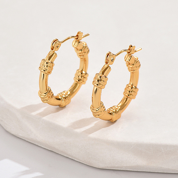 

PandaHall 304 Stainless Steel Hoop Earrings, Ring, Real 18K Gold Plated, 23x23mm 304 Stainless Steel Ring