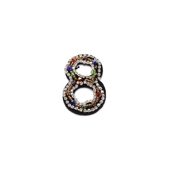 Number Colorful Rhinestone Patches