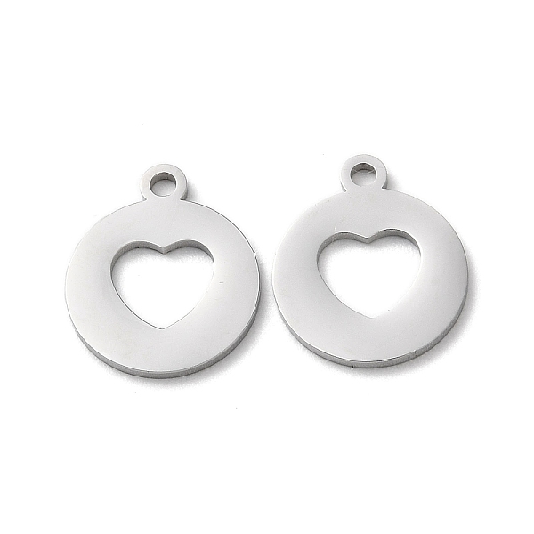 

PandaHall 304 Stainless Steel Charms, Manual Polishing, Heart, Stainless Steel Color, 14.5x12x1mm, Hole: 1.6mm 304 Stainless Steel Heart