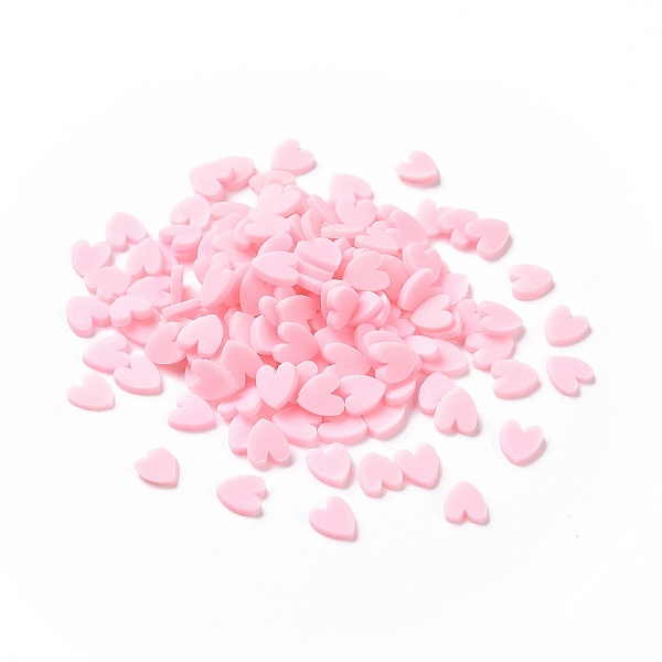 

PandaHall Handmade Polymer Clay Cabochons, Heart, Pink, 5x4.5x0.8mm, about 76923pcs/1000g Polymer Clay Heart Pink