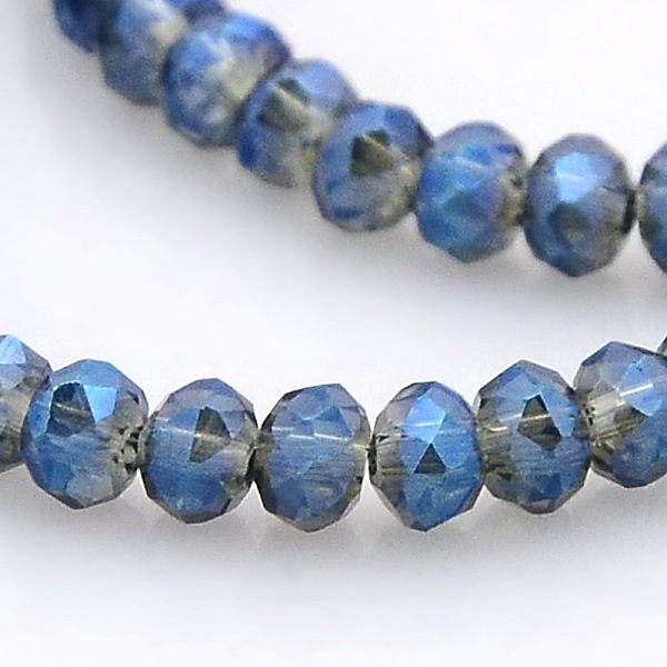 Full Rainbow Plated Faceted Rondelle Glass Beads Strands
