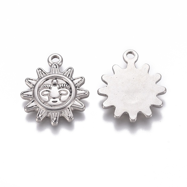 

PandaHall 304 Stainless Steel Pendants, Sun, Antique Silver, 20.5x19x2.2mm, Hole: 2mm 304 Stainless Steel Sun