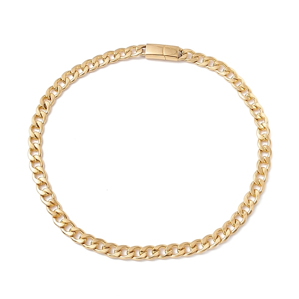 

PandaHall Ion Plating(IP) 304 Stainless Steel Curb Chains Necklace for Women, Golden, 24.09 inch(61.2cm) 304 Stainless Steel