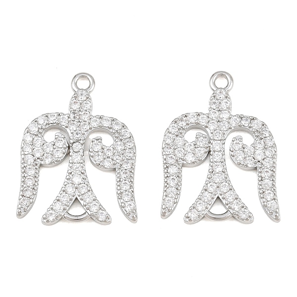 Breloques de connecteur en laiton micro pavé de zircone cubique transparente