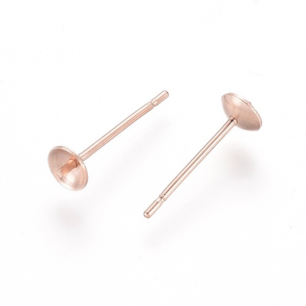 

PandaHall 304 Stainless Steel Stud Earring Findings, Rose Gold, 14x4mm, Pin: 0.8mm 304 Stainless Steel Others