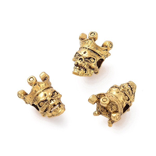 

PandaHall Tibetan Style Alloy Beads, Skull Head, Antique Golden, 13x10.5x9.5mm, Hole: 3mm Alloy Skull