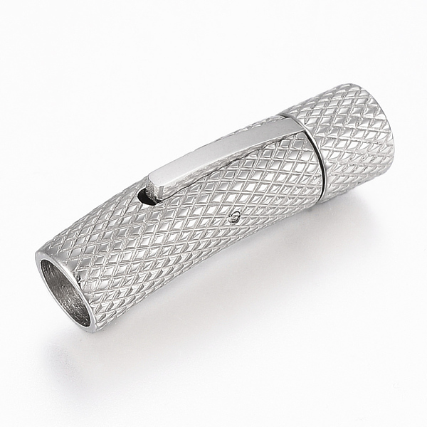 

PandaHall 201 Stainless Steel Bayonet Clasps, Tube, Stainless Steel Color, 30.5x8x9mm, Hole: 6mm 201 Stainless Steel