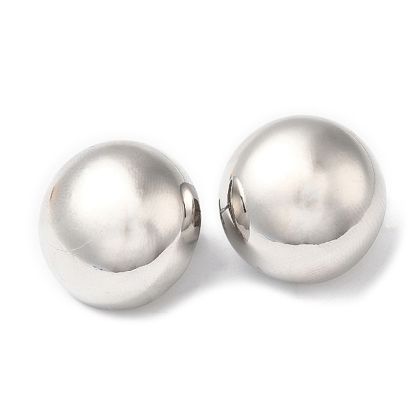 

PandaHall Rack Plating Brass Half Round Stud Earrings, Platinum, 19mm Brass Half Round