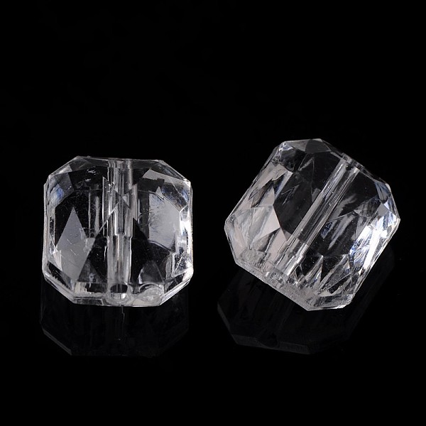 

PandaHall Transparent Acrylic Beads, Faceted, Rectangle, Clear, 10x12x6mm, Hole: 1mm, about 880pcs/500g Acrylic Rectangle Clear