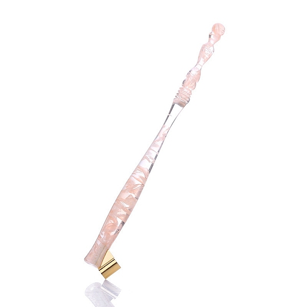 

PandaHall Resin Calligraphy Oblique Nib Pen Holder, with Removable Brass Flange, Pink, 17cm Resin Pink